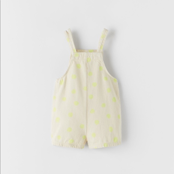 NWT Zara 18-24m Neon polka dot twill overalls - Picture 2 of 3